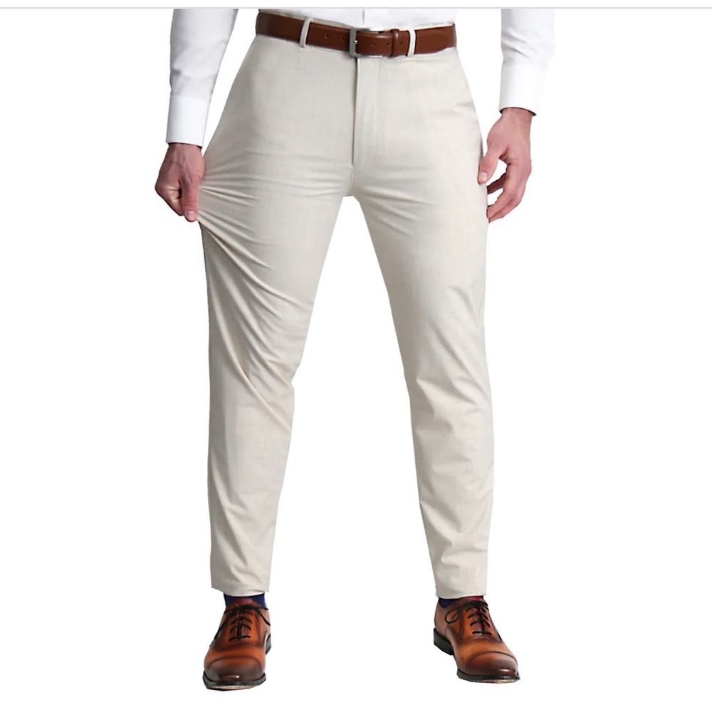 State & Liberty Athletic Stretch Suit Pants in Dark Khaki